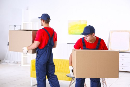 Removal team preparing items for a move in Edgware