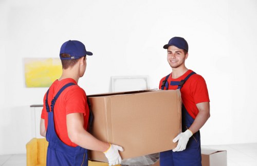 Organised office contents prepared for safe storage and transport