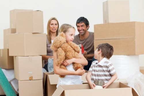 Furniture and fragile items arranged for safe home transport